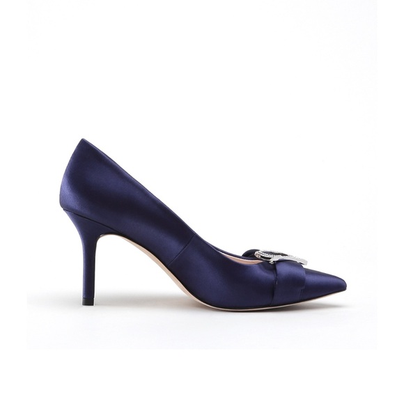 EUC | Sticcato | Elegant Blue Satin Pumps - Picture 4 of 13